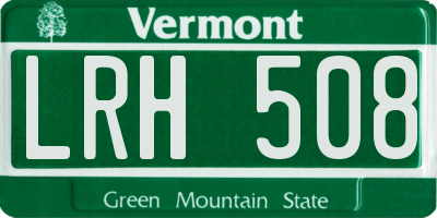 VT license plate LRH508