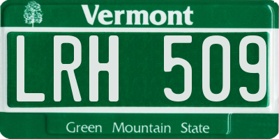 VT license plate LRH509