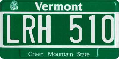 VT license plate LRH510