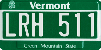 VT license plate LRH511