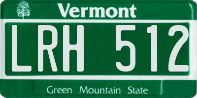 VT license plate LRH512