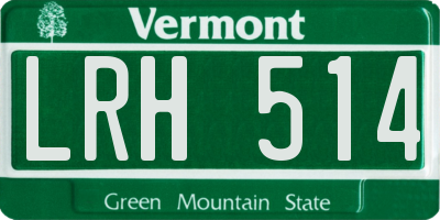 VT license plate LRH514