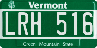 VT license plate LRH516
