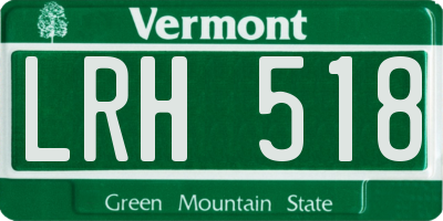 VT license plate LRH518