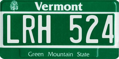 VT license plate LRH524
