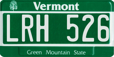 VT license plate LRH526