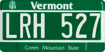 VT license plate LRH527