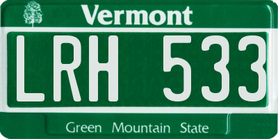 VT license plate LRH533