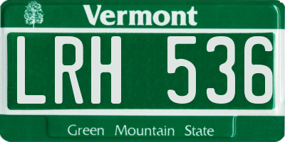 VT license plate LRH536