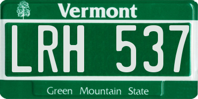 VT license plate LRH537
