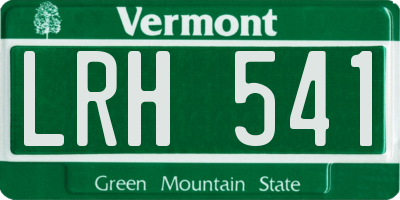 VT license plate LRH541