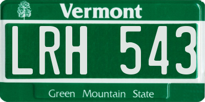 VT license plate LRH543