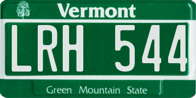 VT license plate LRH544