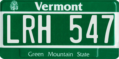 VT license plate LRH547