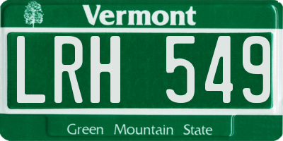 VT license plate LRH549