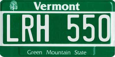VT license plate LRH550