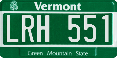 VT license plate LRH551
