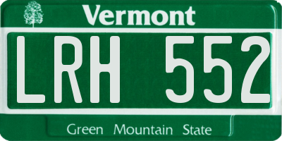 VT license plate LRH552