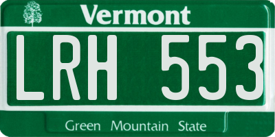 VT license plate LRH553