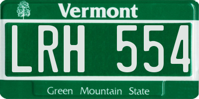 VT license plate LRH554