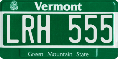 VT license plate LRH555