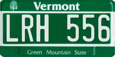 VT license plate LRH556