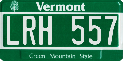 VT license plate LRH557