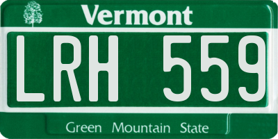 VT license plate LRH559