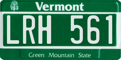 VT license plate LRH561