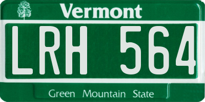 VT license plate LRH564