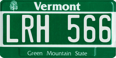 VT license plate LRH566