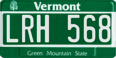 VT license plate LRH568