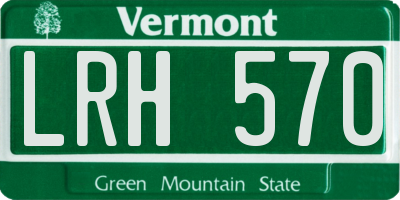 VT license plate LRH570