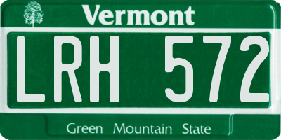 VT license plate LRH572