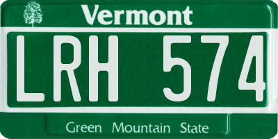 VT license plate LRH574