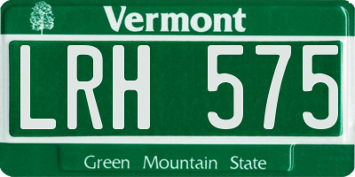 VT license plate LRH575