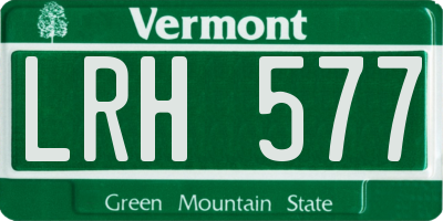 VT license plate LRH577