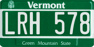 VT license plate LRH578