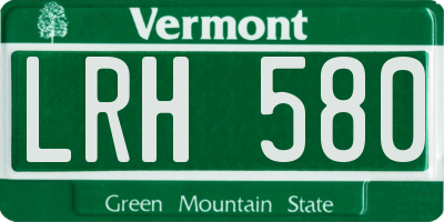 VT license plate LRH580
