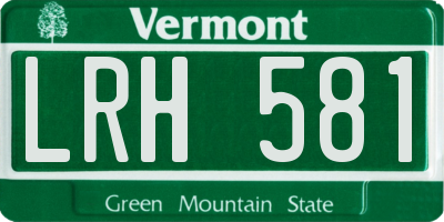 VT license plate LRH581