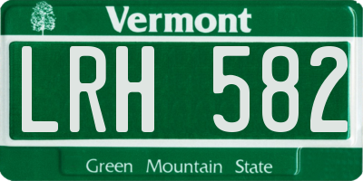 VT license plate LRH582