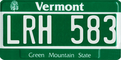 VT license plate LRH583