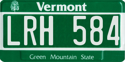 VT license plate LRH584