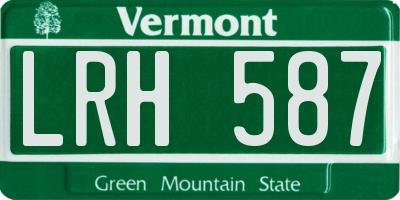 VT license plate LRH587