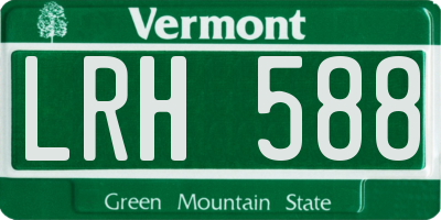 VT license plate LRH588