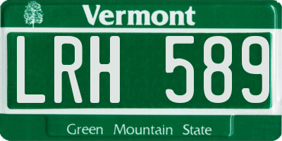 VT license plate LRH589