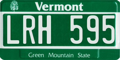 VT license plate LRH595
