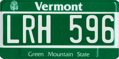 VT license plate LRH596