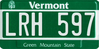 VT license plate LRH597