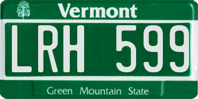 VT license plate LRH599